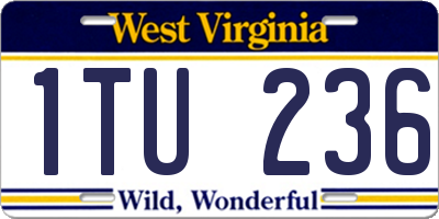 WV license plate 1TU236