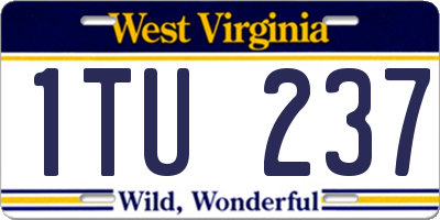 WV license plate 1TU237