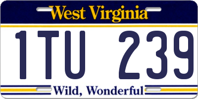 WV license plate 1TU239