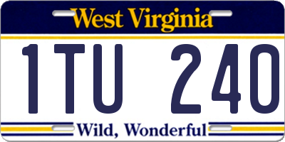 WV license plate 1TU240