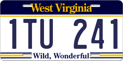 WV license plate 1TU241