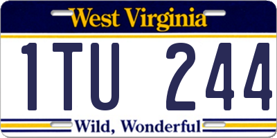 WV license plate 1TU244