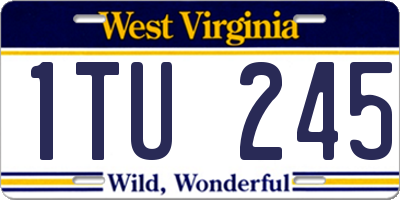WV license plate 1TU245