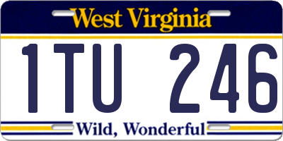 WV license plate 1TU246