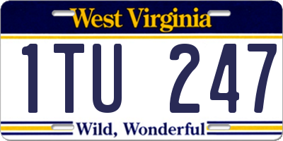 WV license plate 1TU247