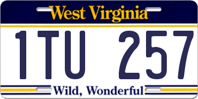 WV license plate 1TU257