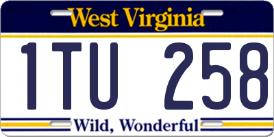 WV license plate 1TU258
