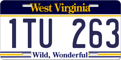 WV license plate 1TU263