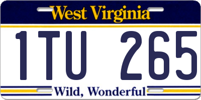 WV license plate 1TU265
