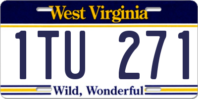 WV license plate 1TU271