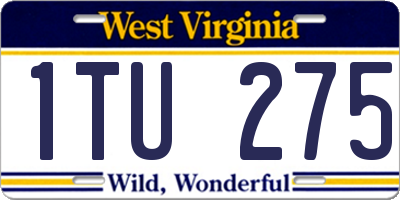 WV license plate 1TU275