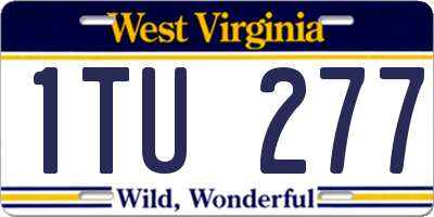 WV license plate 1TU277
