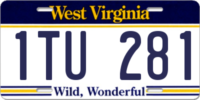 WV license plate 1TU281
