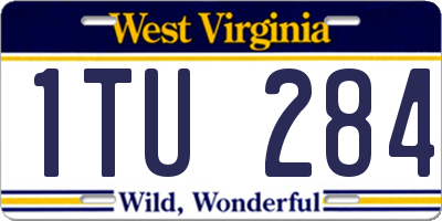 WV license plate 1TU284