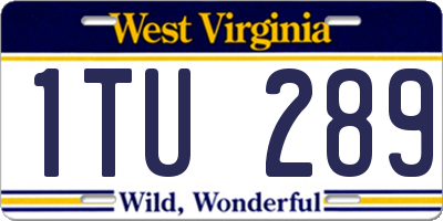 WV license plate 1TU289