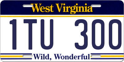 WV license plate 1TU300