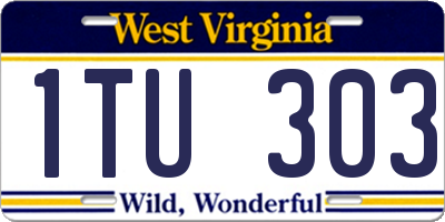 WV license plate 1TU303
