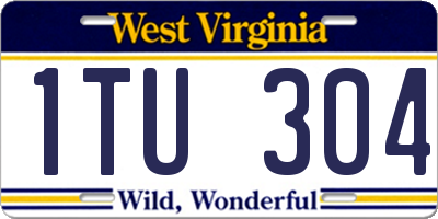 WV license plate 1TU304