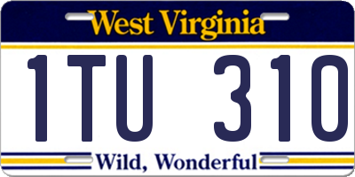 WV license plate 1TU310