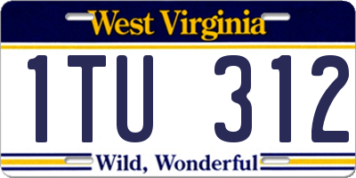 WV license plate 1TU312