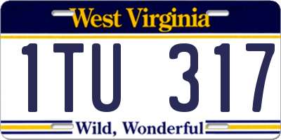 WV license plate 1TU317