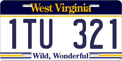 WV license plate 1TU321