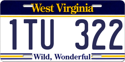 WV license plate 1TU322