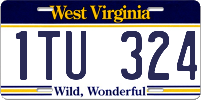 WV license plate 1TU324