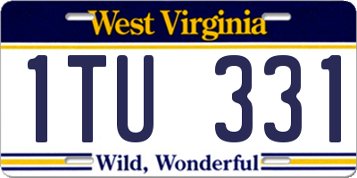 WV license plate 1TU331