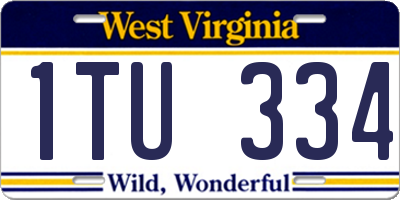 WV license plate 1TU334