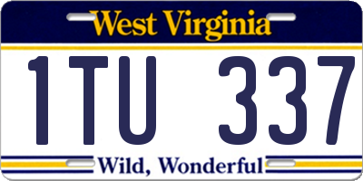 WV license plate 1TU337