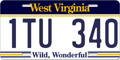 WV license plate 1TU340