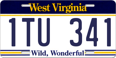 WV license plate 1TU341