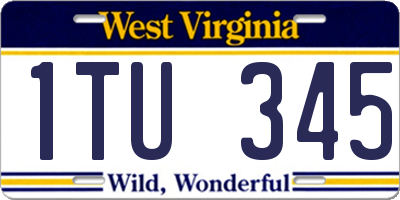WV license plate 1TU345