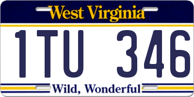 WV license plate 1TU346