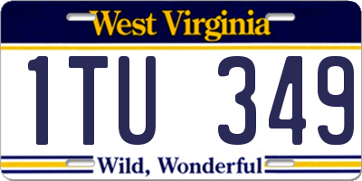 WV license plate 1TU349