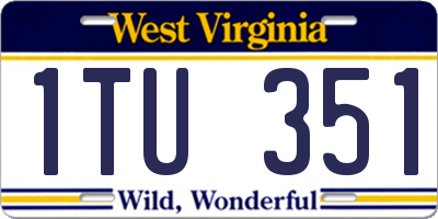 WV license plate 1TU351