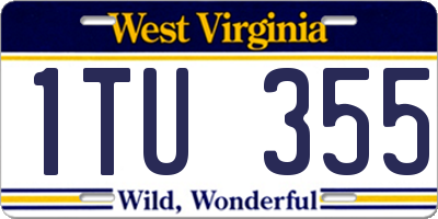 WV license plate 1TU355