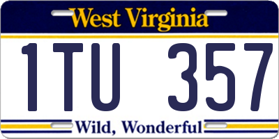 WV license plate 1TU357