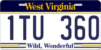 WV license plate 1TU360
