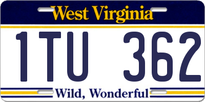 WV license plate 1TU362