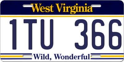 WV license plate 1TU366