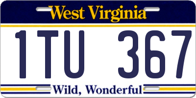 WV license plate 1TU367