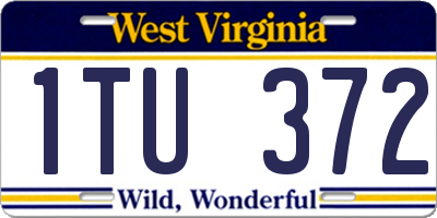 WV license plate 1TU372