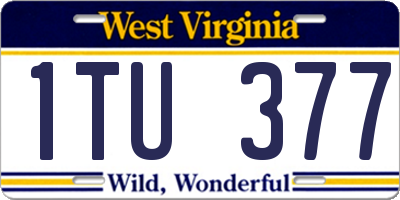 WV license plate 1TU377