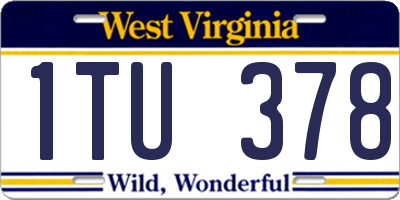 WV license plate 1TU378