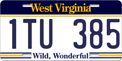WV license plate 1TU385