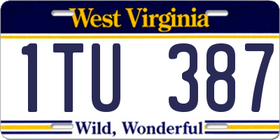 WV license plate 1TU387