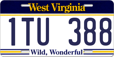 WV license plate 1TU388