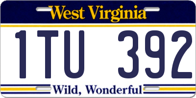 WV license plate 1TU392